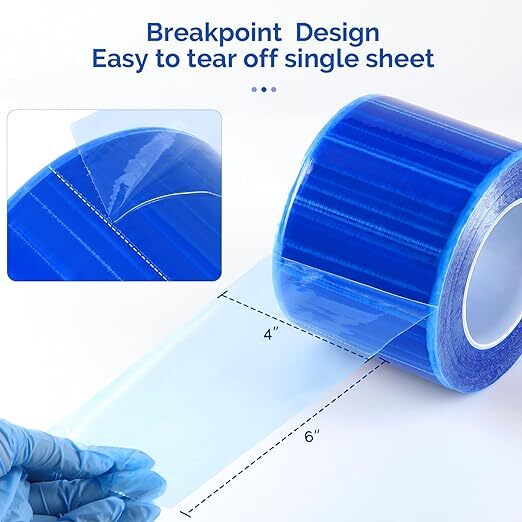 JMU Dental Tattoo Adhesive Roll Medical Barrier Film Tape 1200 Sheets 4″ x 6″