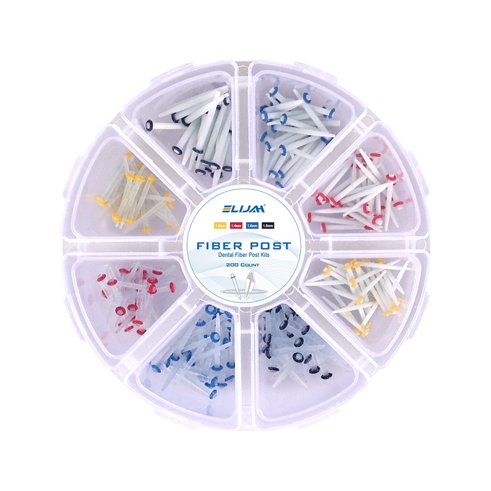 10Boxes Dental Fiber Post Kit Screw/Straight Post Quartz Glass Thread Pile IN US