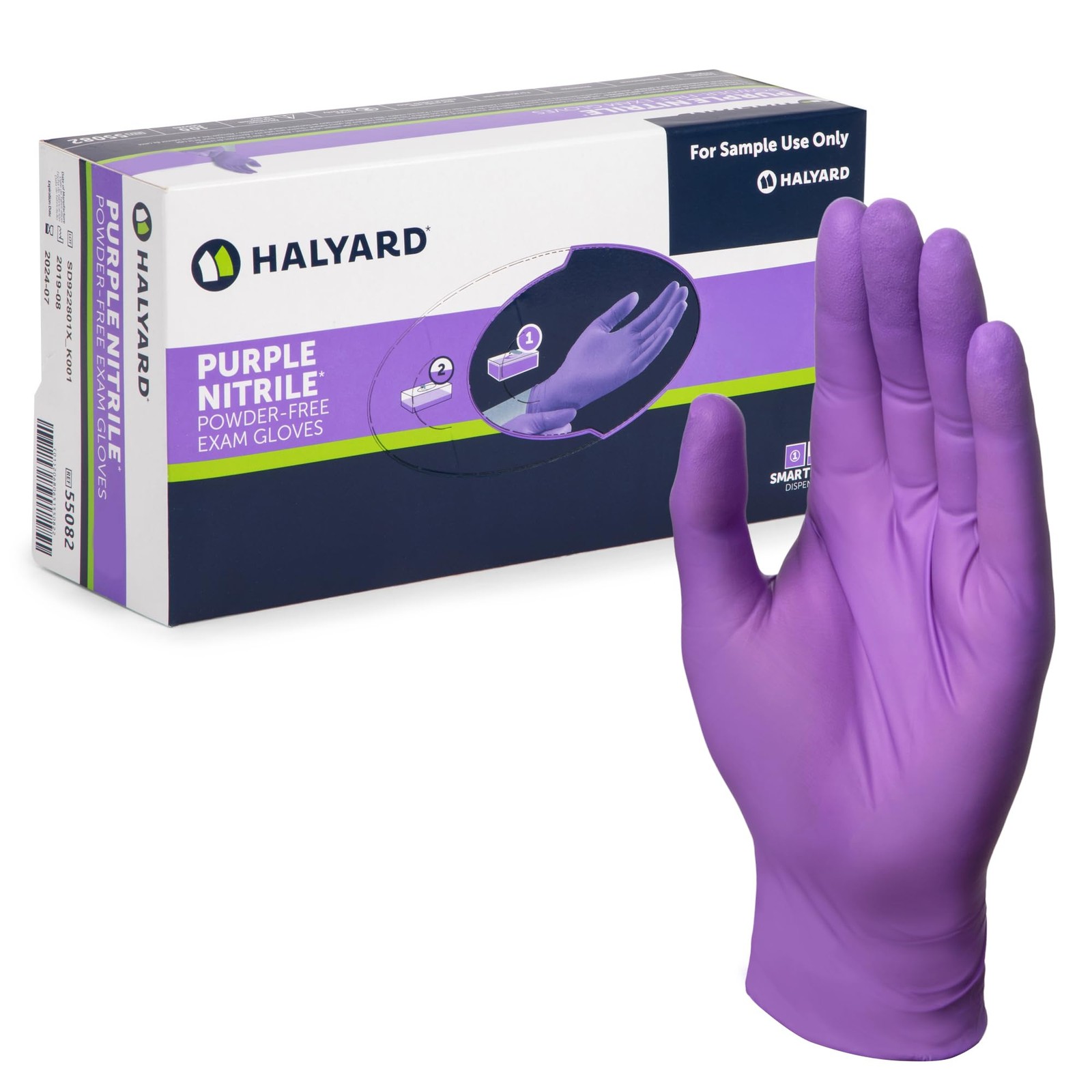 PURPLE NITRILE Exam Gloves, Powder-Free, Non-Sterile, 5.9 mil, 9.5 Inches, Pu…