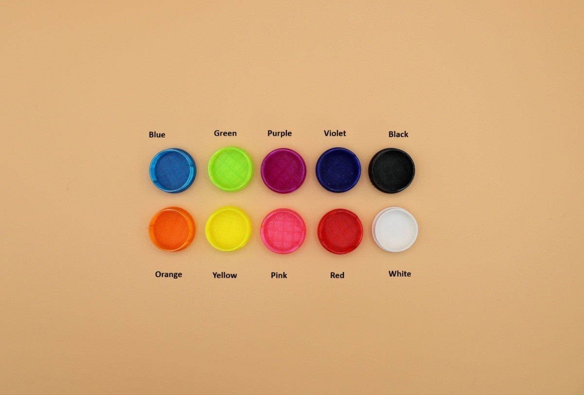 Flexible Combo Size 3ml & 5/10/20ml Vial Caps – Set of 10 – Assorted Colors