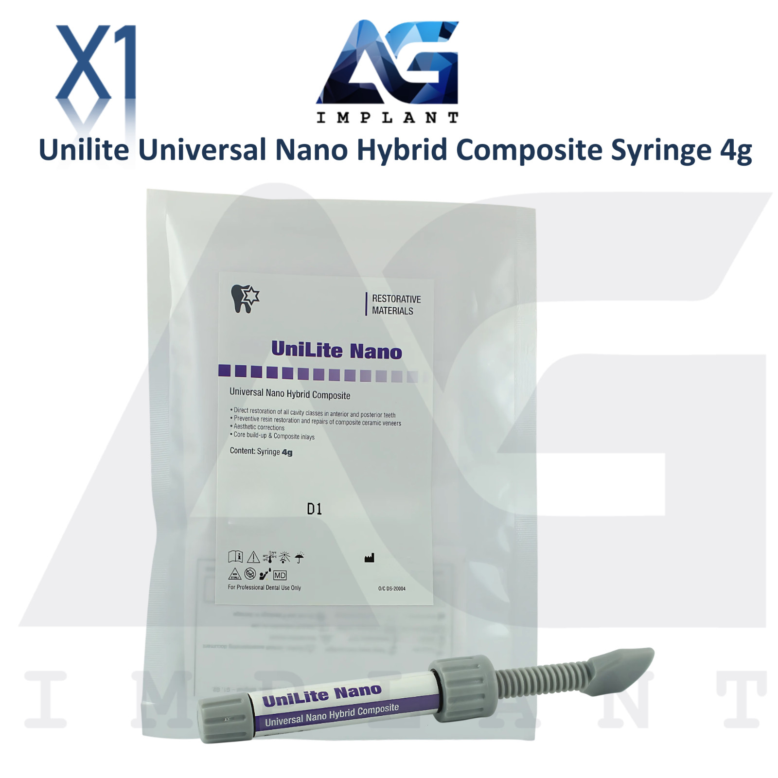 Dental Unilite Nano Universal Hybrid Comp0site 4g Light Cure Restoration