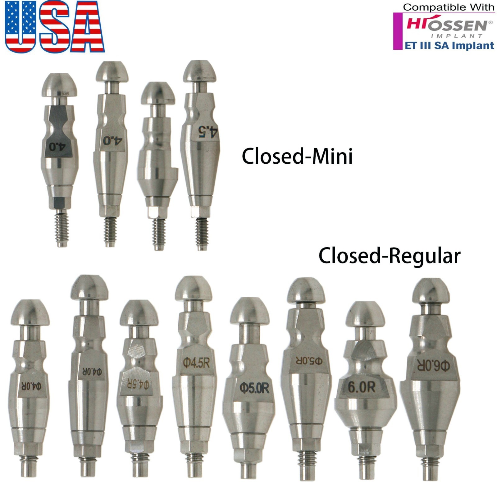 US Dental Lab Analog Transfer Impression Coping Open Closed Tray Hiossen Osstem