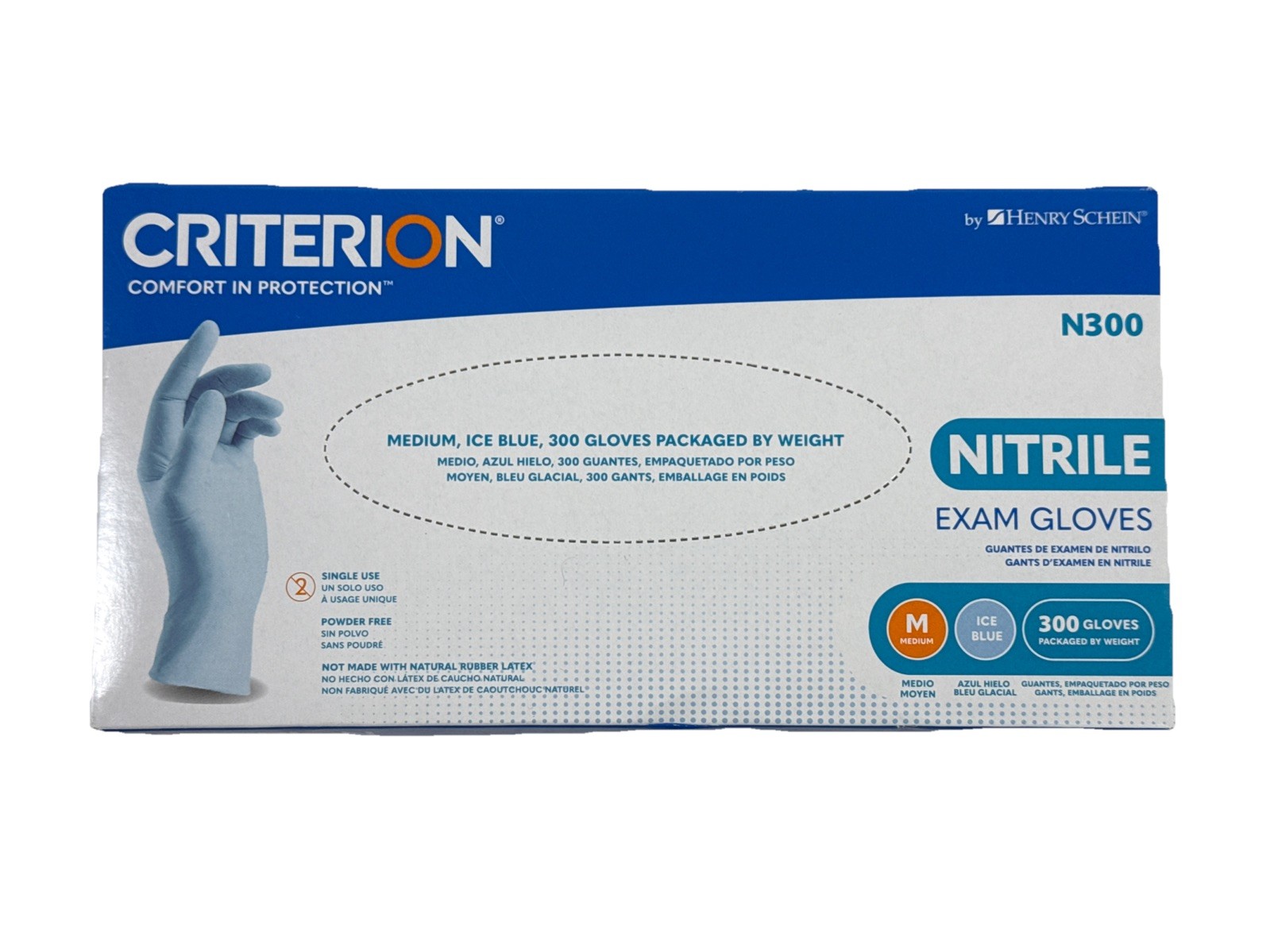 Criterion N300 Blue Nitrile Exam 300 Gloves Size Medium Box Brand New – Awesome