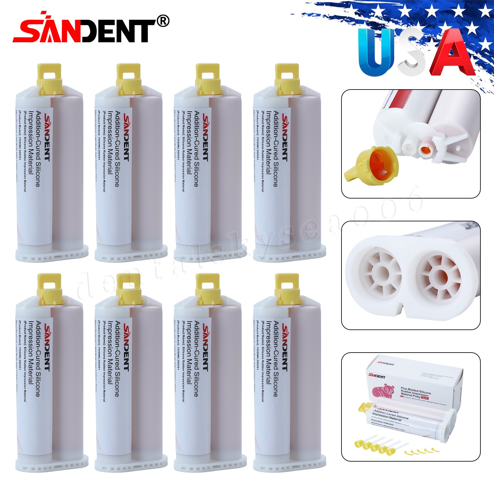 Dental Impression Material Light Body, Fast Set PVS VPS (8 Cartridges)
