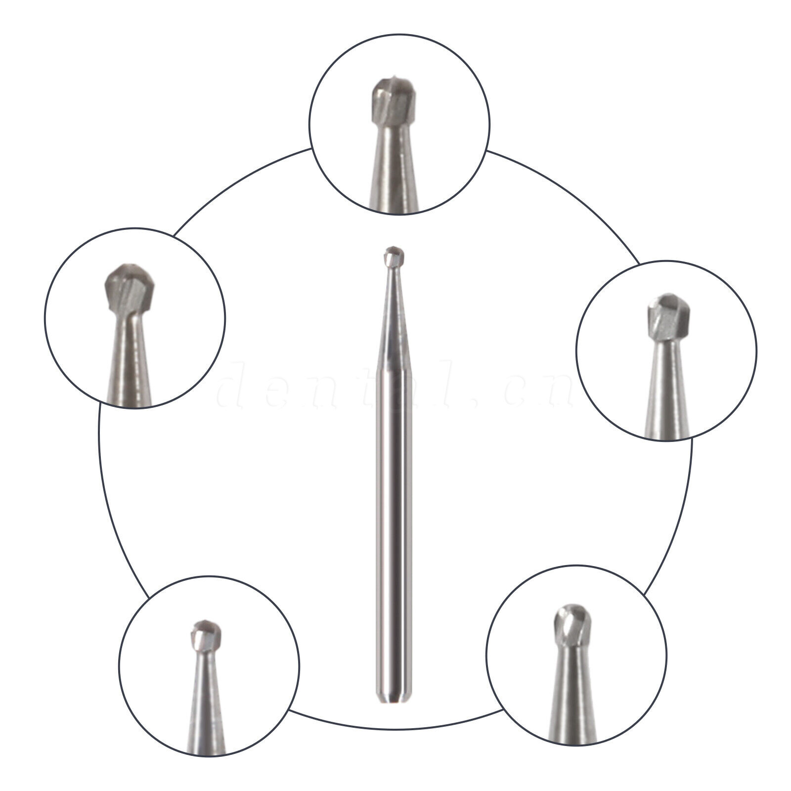 10 pcs Dental Carbide Burs Friction Grip Bur Short Shank F/ High Speed Handpiece