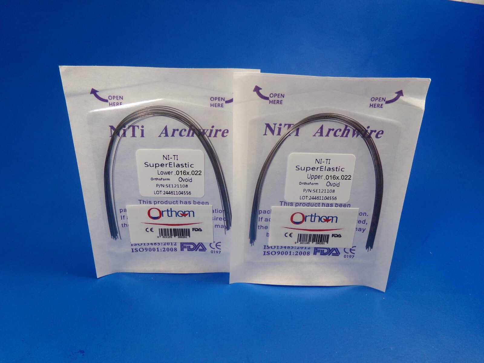Dental Arch Wire Super Elastic NITI .016x.022 Lower + Upper Set Ovoid /20 Pcs