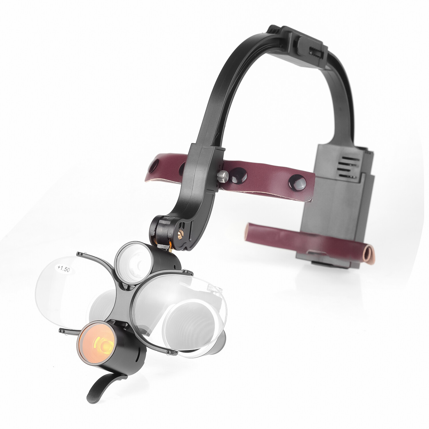 5W Dental LED Wireless Headlight Two Led Lights with 3.5X-420 Loupes+2 Batteries