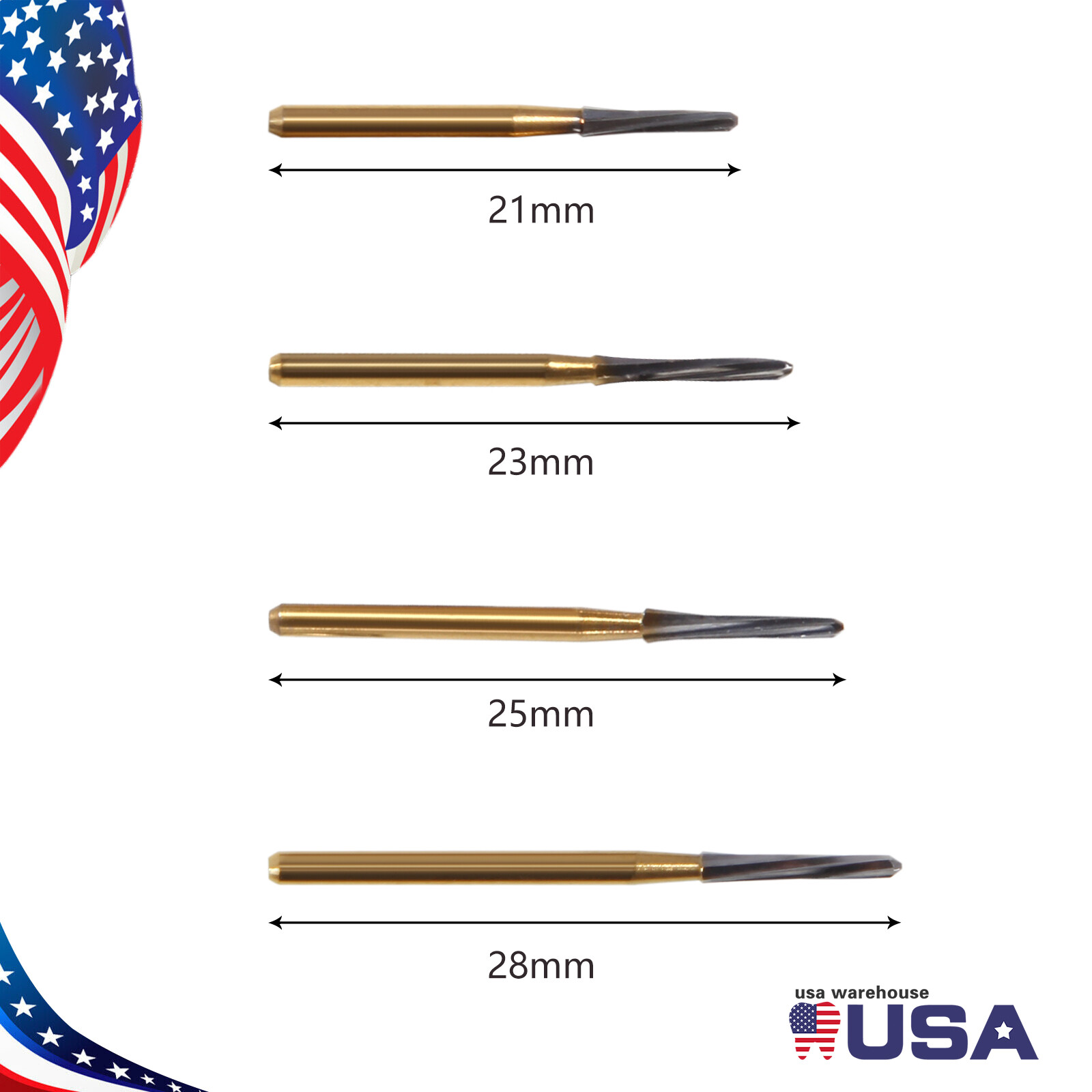 Dental E-generator LED High Speed Handpiece2/4Holes /Endodontic Carbide Burs USA