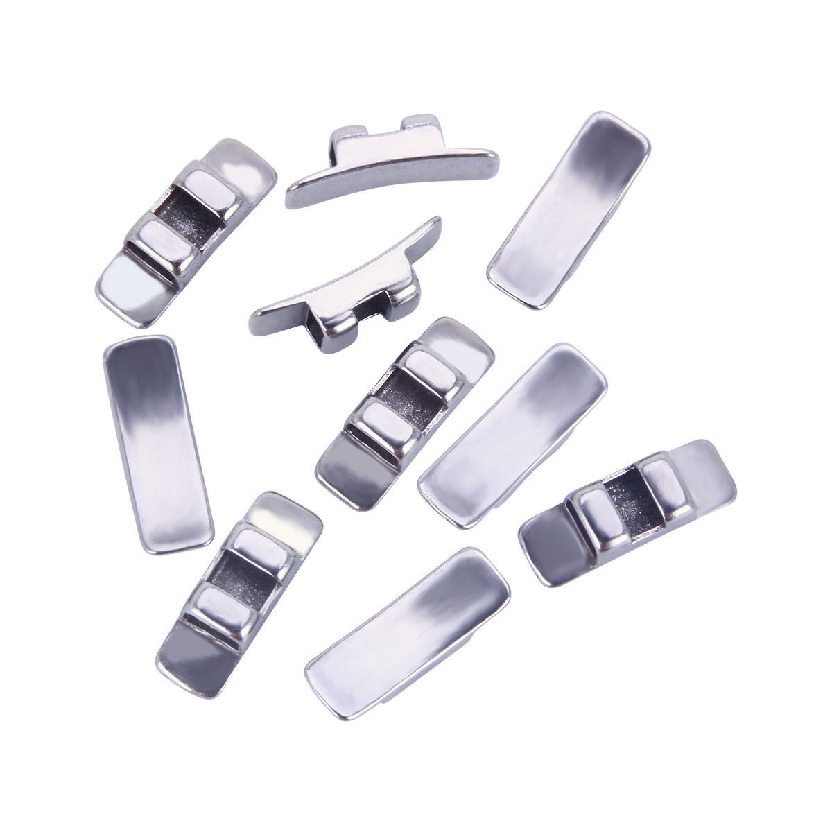 10 Pcs Dental Orthodontic Lingual Sheath No Hook Stainless Steel