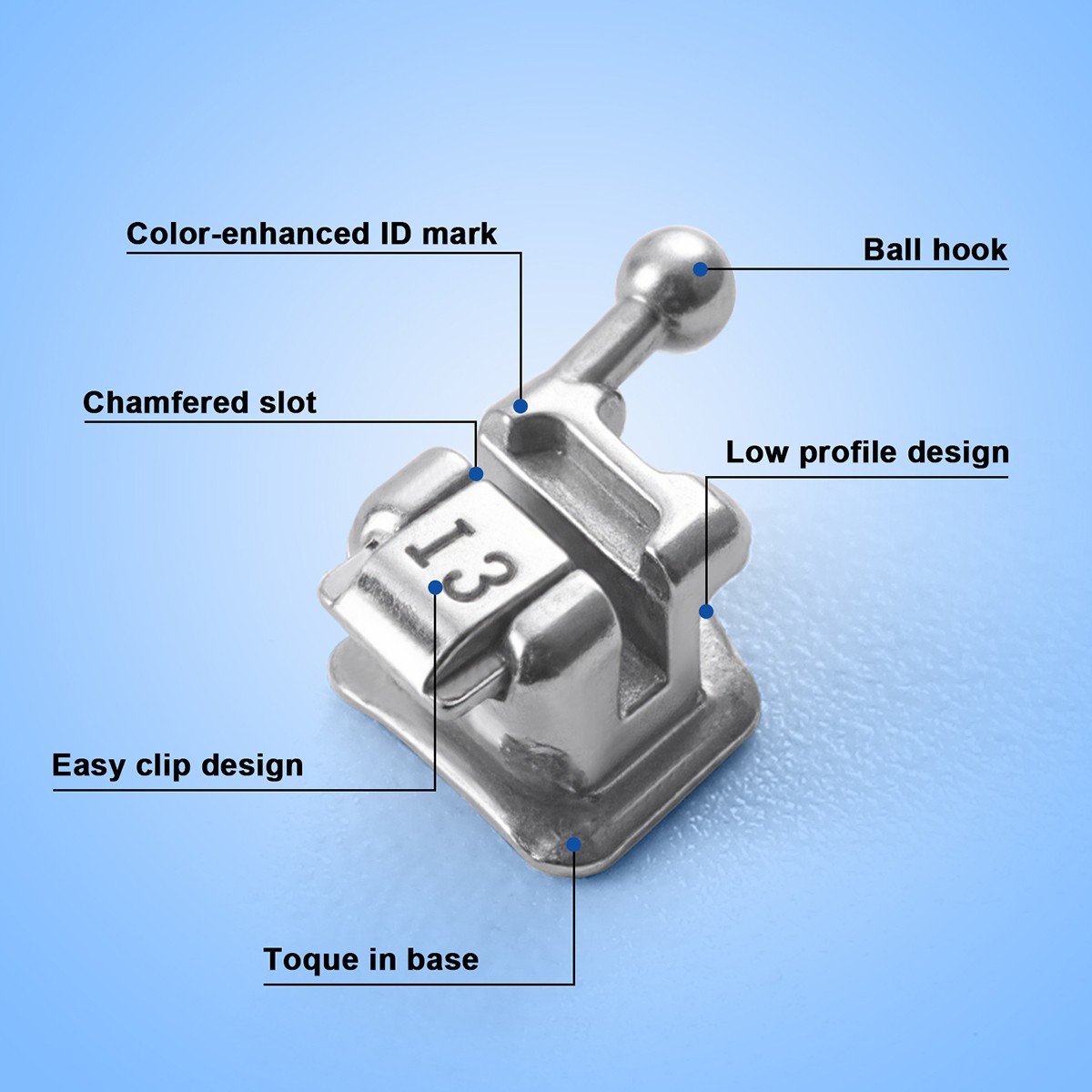 Dental Ortho Self-Ligating Brackets INFINITY IV PLUS MBT 022 345 Hooks With Tool