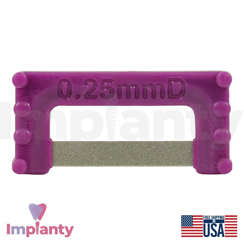 Dental Widener Purple IPR Plus Strips Set Stainless Steel Diamond Coating