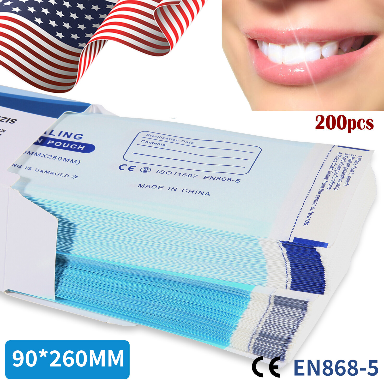 Self Sterilization Pouches Pouch Autoclave, Sterilizer Bags Dental Tattoo Nail