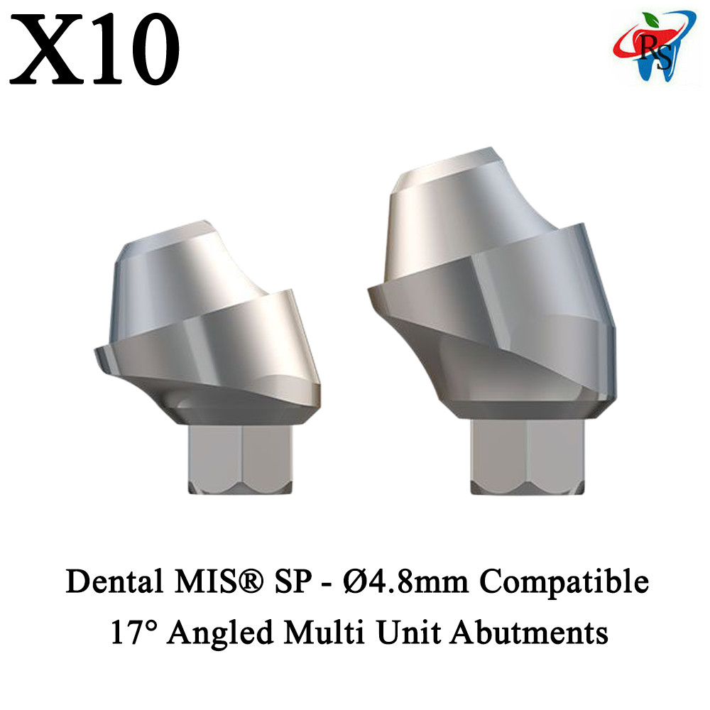 10x Dental MIS® Seven SP – Ø4.8mm Compatible 17° Angled Multi Unit Abutments
