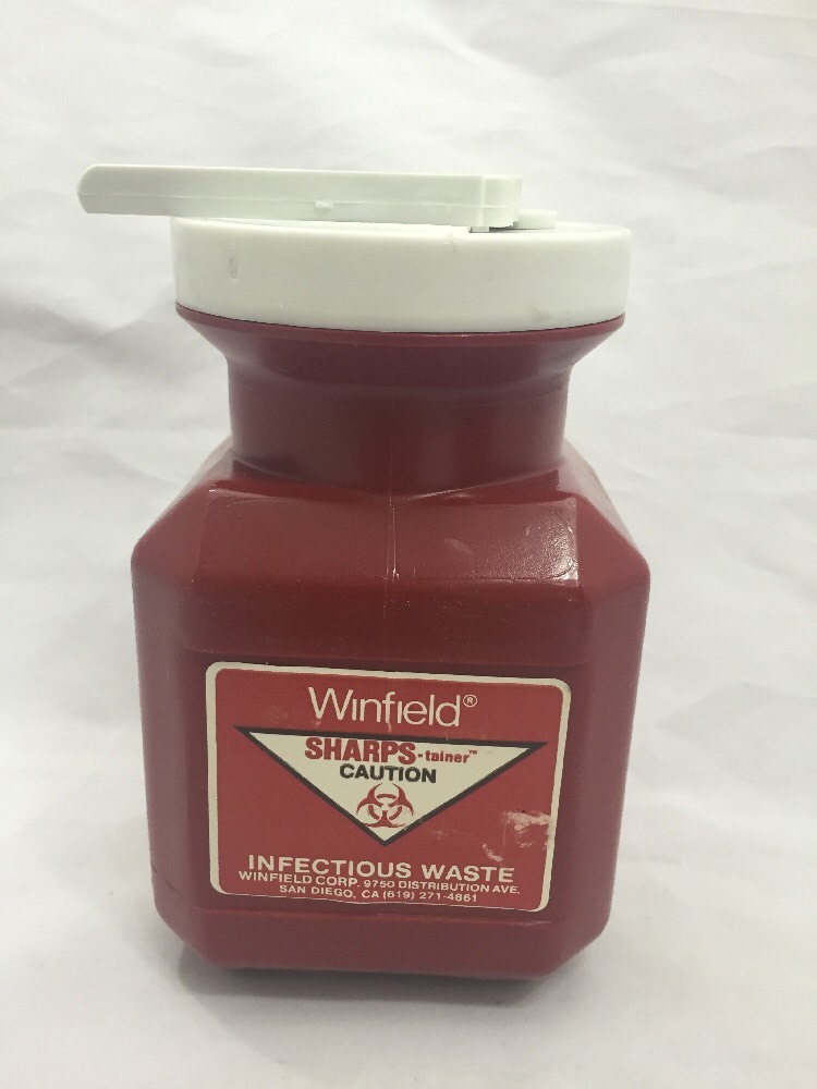 NEW LOT OF 3 WINFIELD 1 QT Biohazard Sharps-Tainer Red #158 w/Needle Remover Lid
