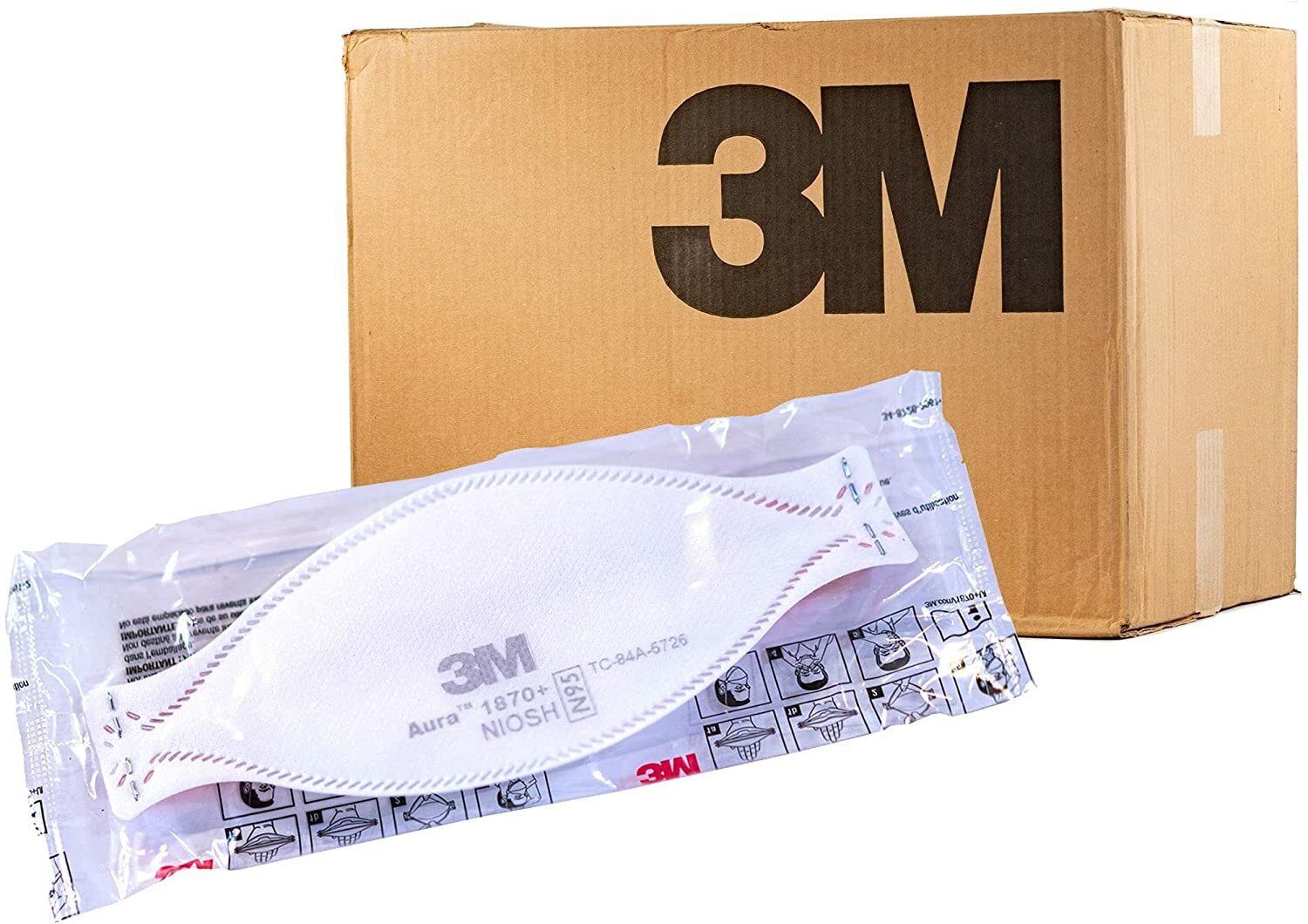 CASE OF 440 3M N95 1870 Masks Aura NIOSH Particulate Respirator Face Mask
