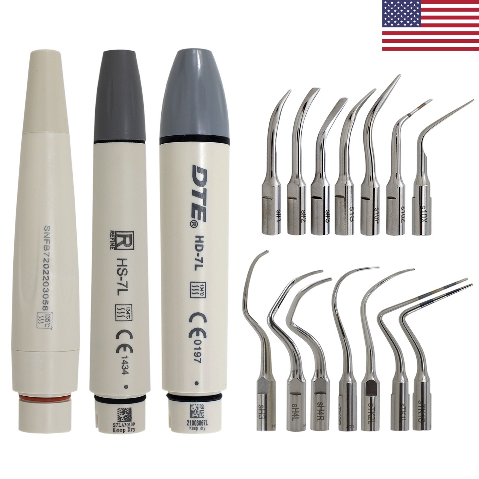 SATELEC ACTEON Newtron Dental Ultrasonic Scaler Handpiece DTE HD-7L Piezo Tips