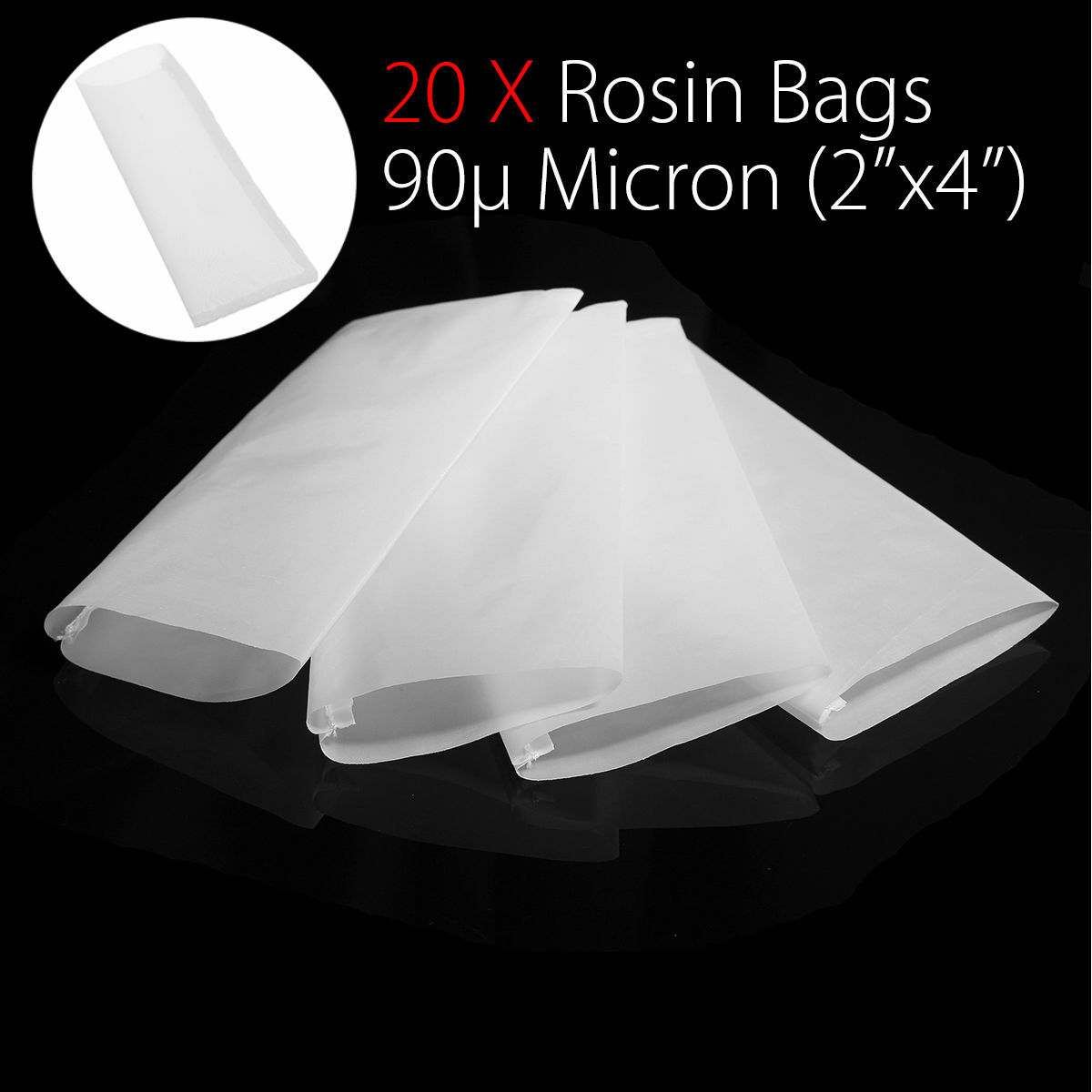 20Pack 90μm Micron Squish Bags Mesh Screen 2″ x 4″ Food Oil Press Filter Tea Bag