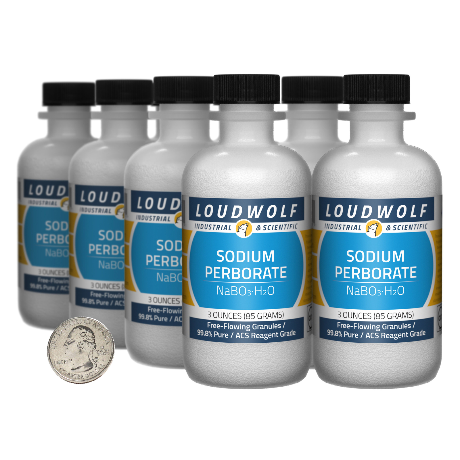 Sodium Perborate / 1.5 Lbs / 8 Bottles / 99.8% ACS Reagent Grade