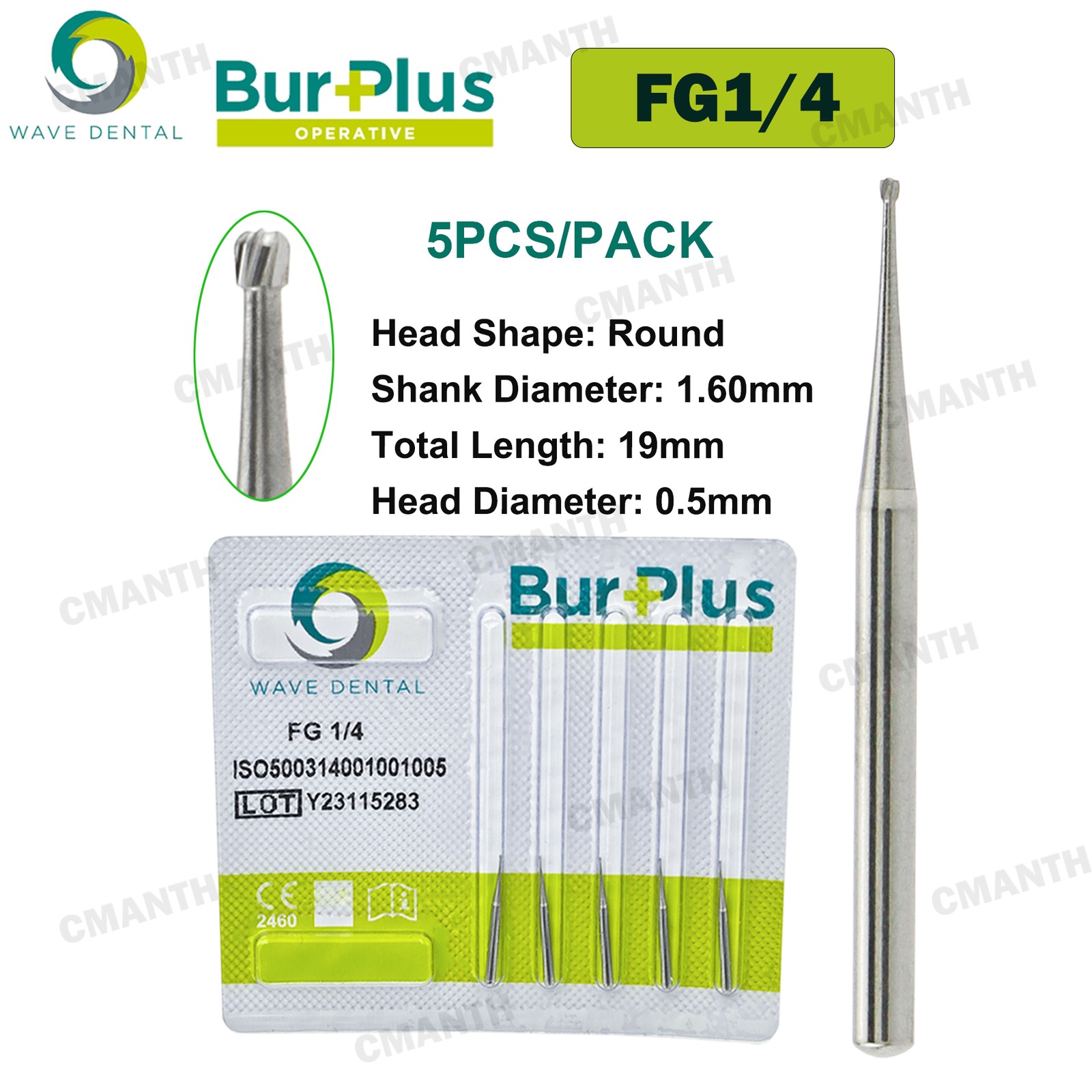 WAVE Dental Burs Tungsten Carbide Drill Bits FG Series For High Speed Handpiece
