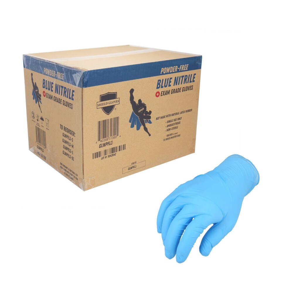 Medium 3 MIL Textured Blue Nitrile Powder-Free Gloves 1000 Pieces