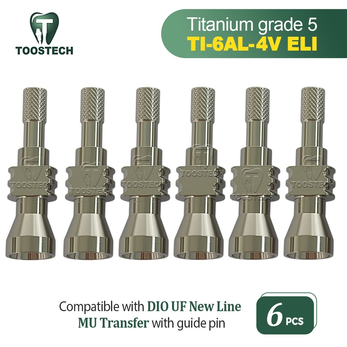 6pcs Multi unit Titanium Impression Open Pick-Up transfer fits DIO UF New Line