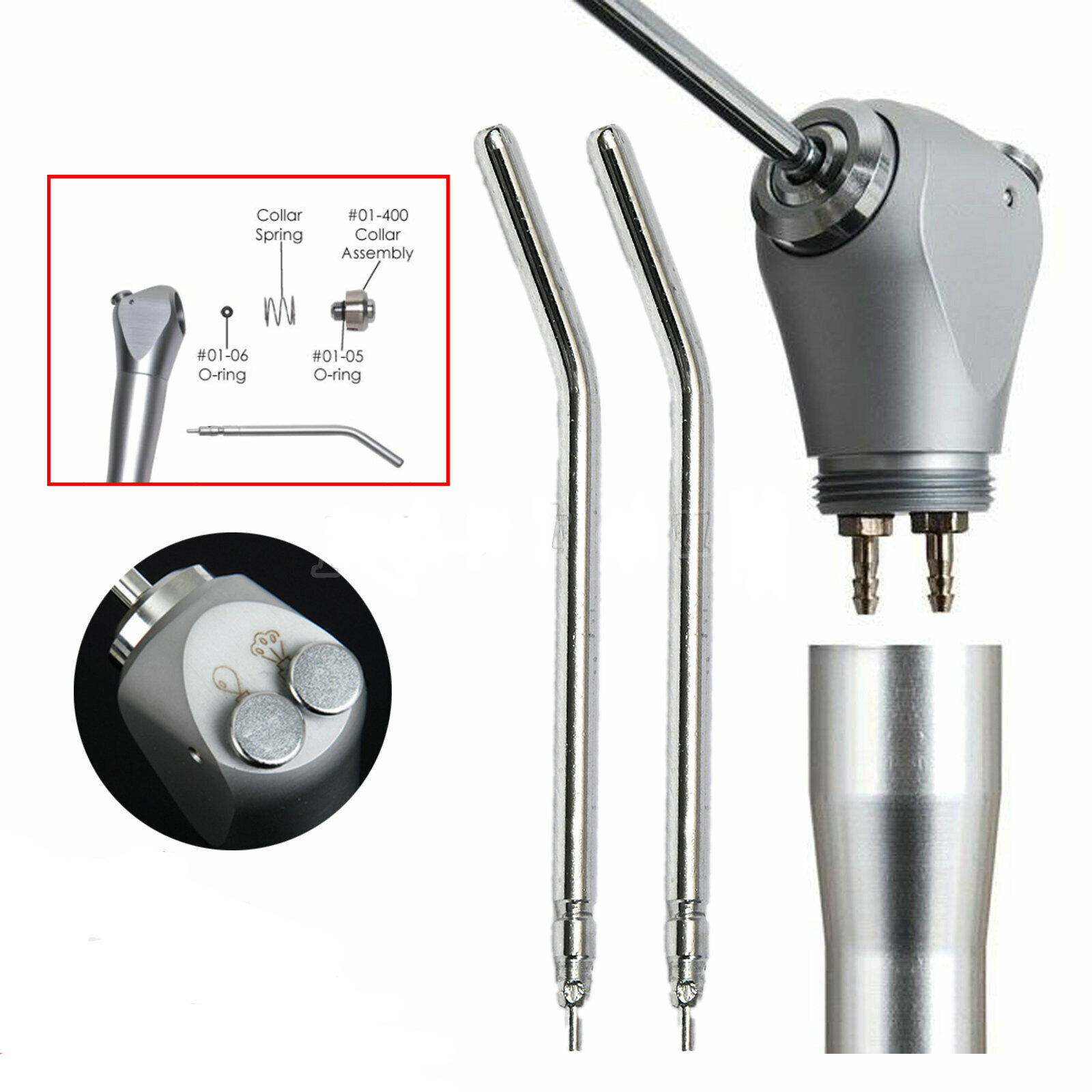 Dental Air Water Spray Triple 3 Way Syringe Quick-Change Tube Nozzles Tips DL