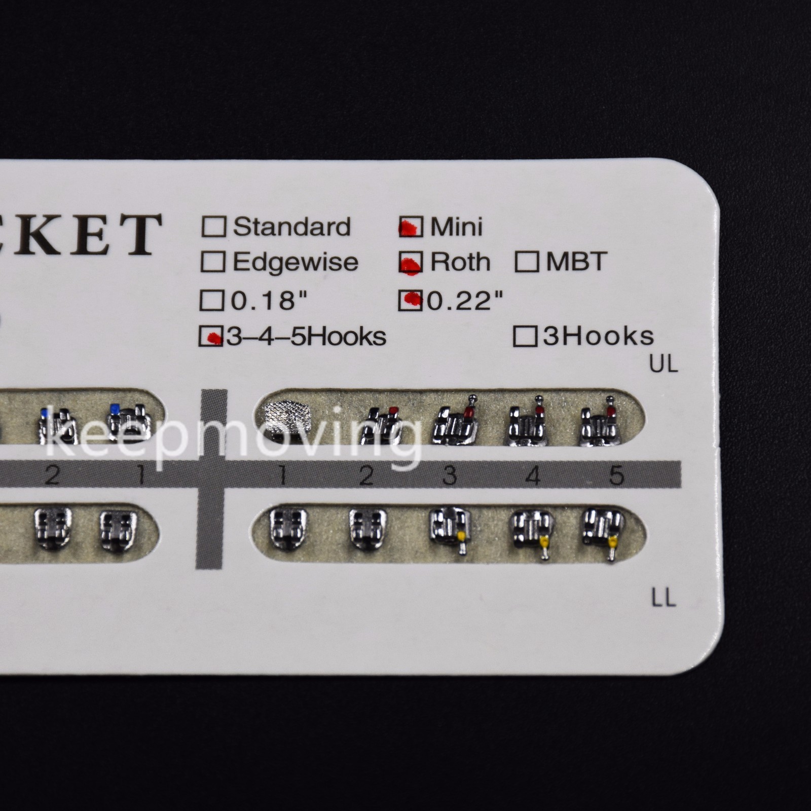 20 Pcs/Set Dental Bracket Braces Mini/Standard Roth/Edgewise/MBT 018/022 Hooks