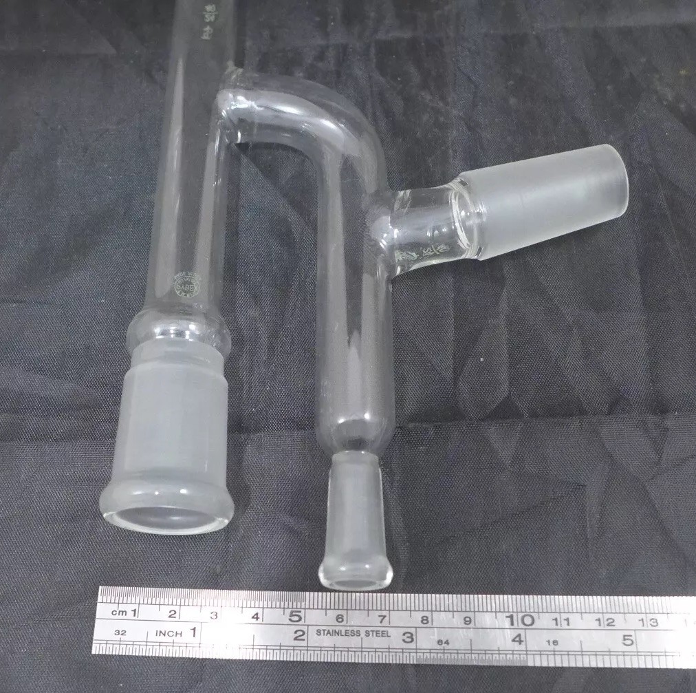 CORNING Pyrex Expanded Claisen Distilling Adapter ST 24/40, thermometer ST 10/30