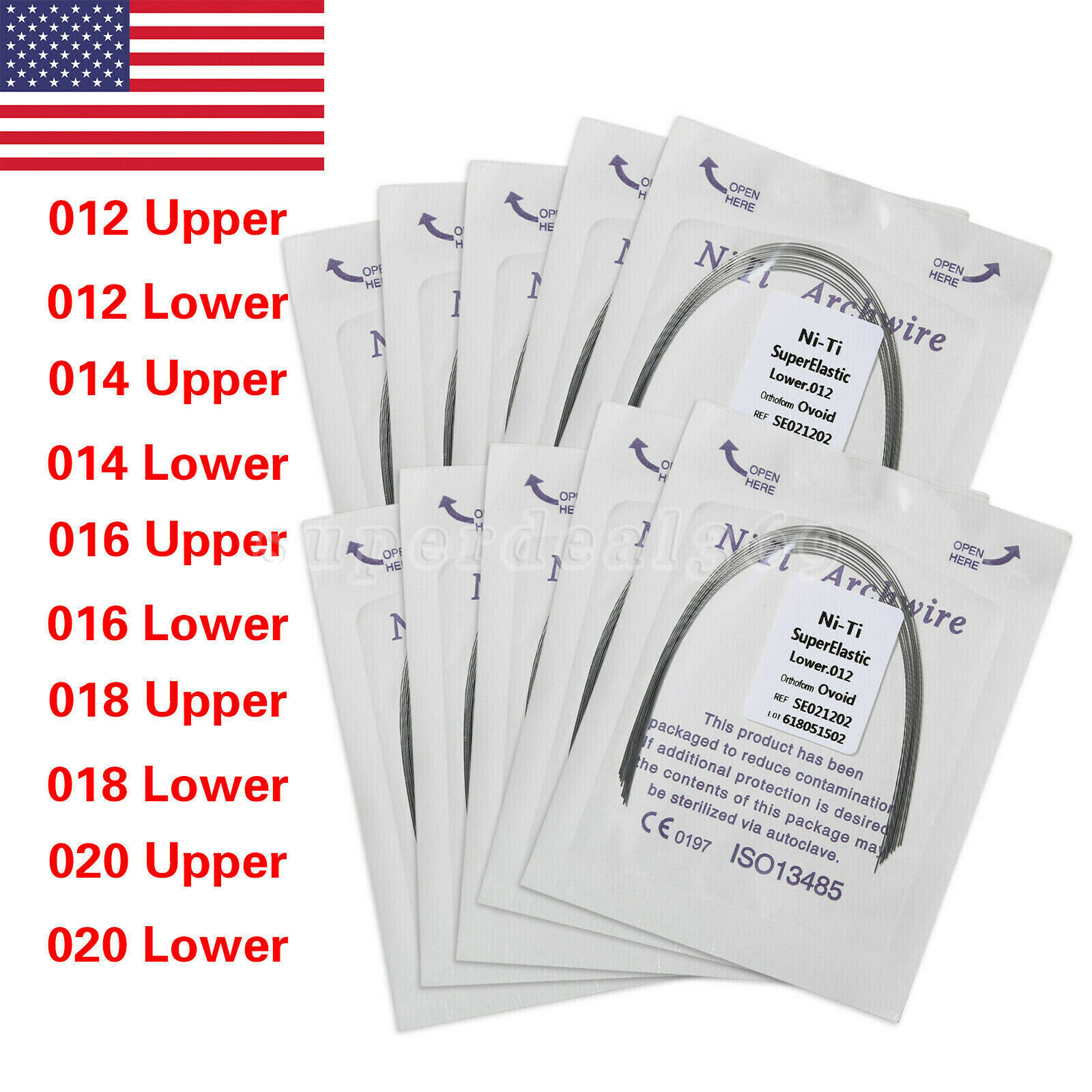 10pc/pack DENTAL Orthodontic Super Elastic Niti Arch Wire Round Ovoid Form ns
