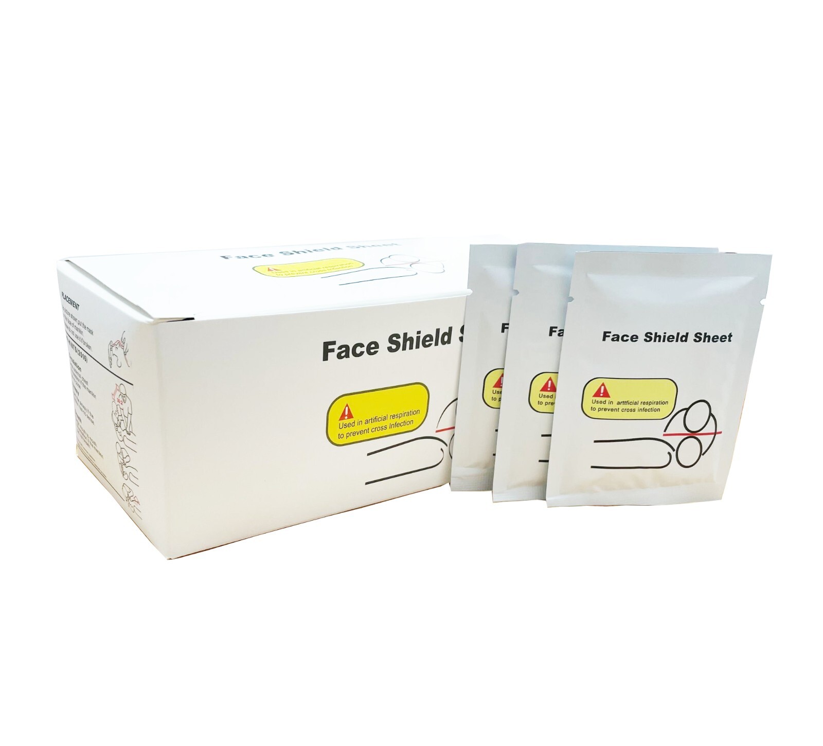 50pcs/pack Cpr Face Shield Sheet Mask