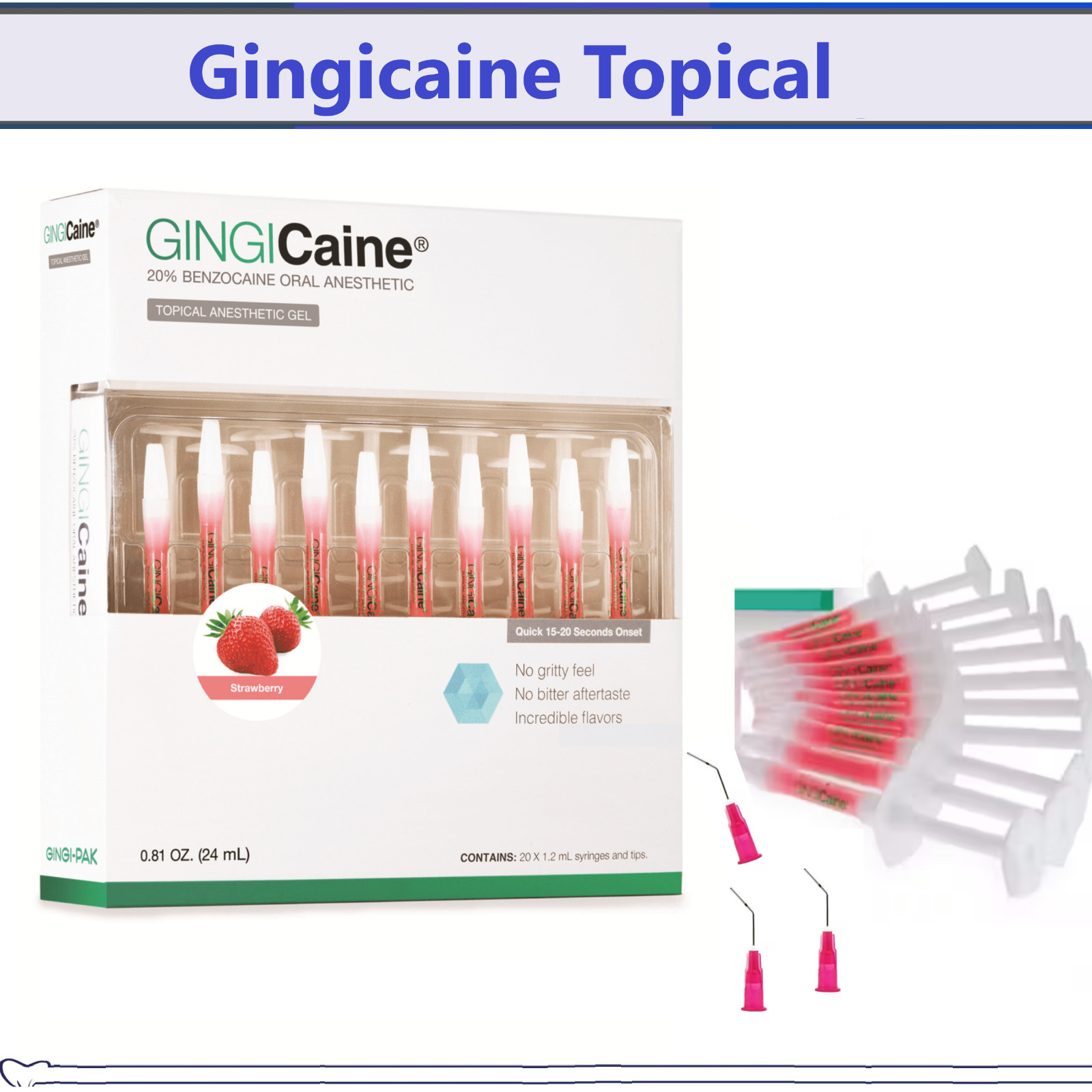 Dental Gingicaine Topical Anesthetic Gel in Syringe USA, Prefilled Syr Exp 11/27
