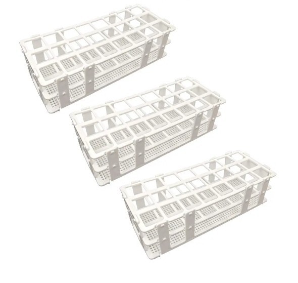 3 Packs Plastic Test Tube Rack, 24 Holes Lab Test Tube Rack Holder for 25mm Test