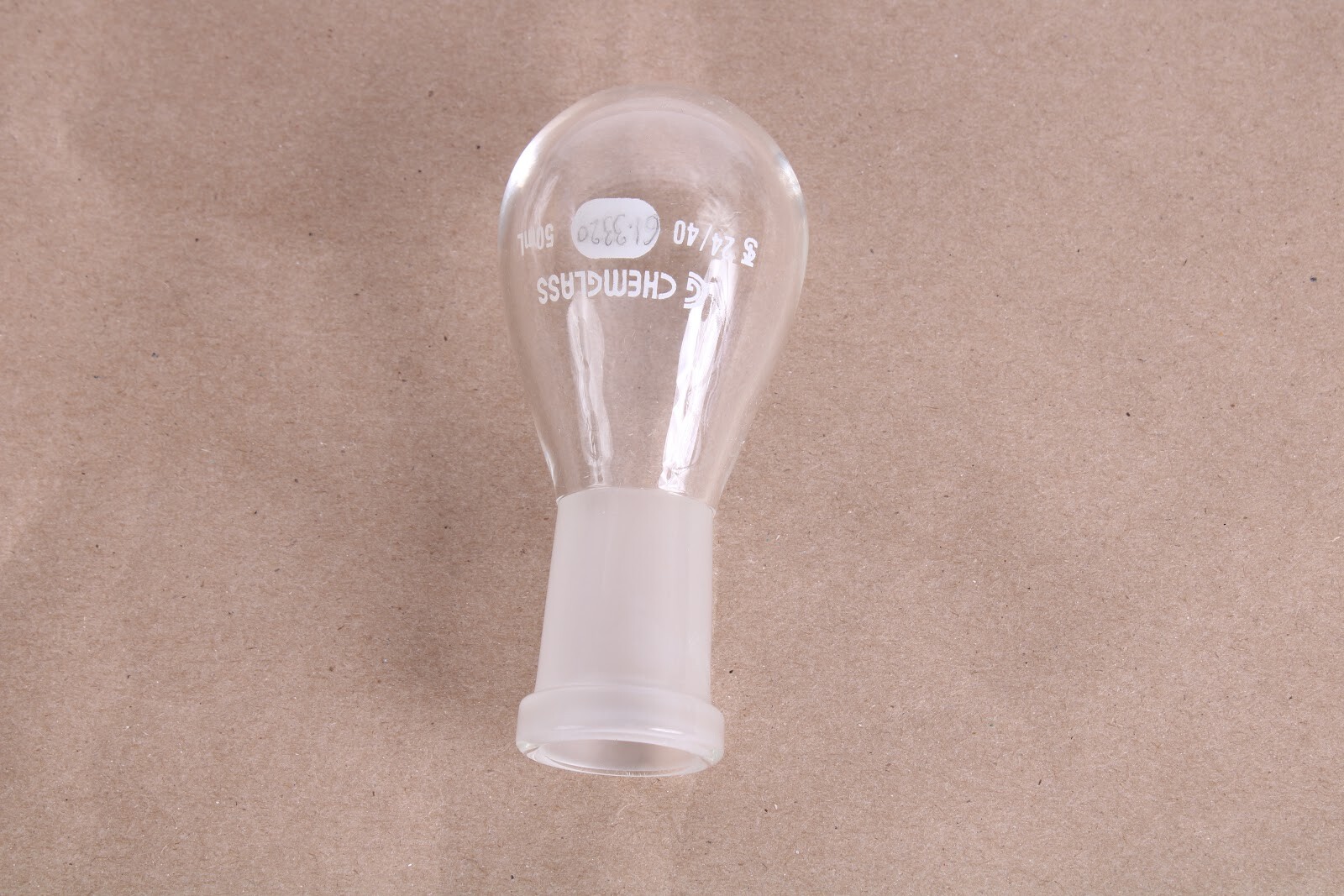 Chemglass 50mL Single Neck Evaporating Flask, 24/40 Recovery Flask CG-1512-01