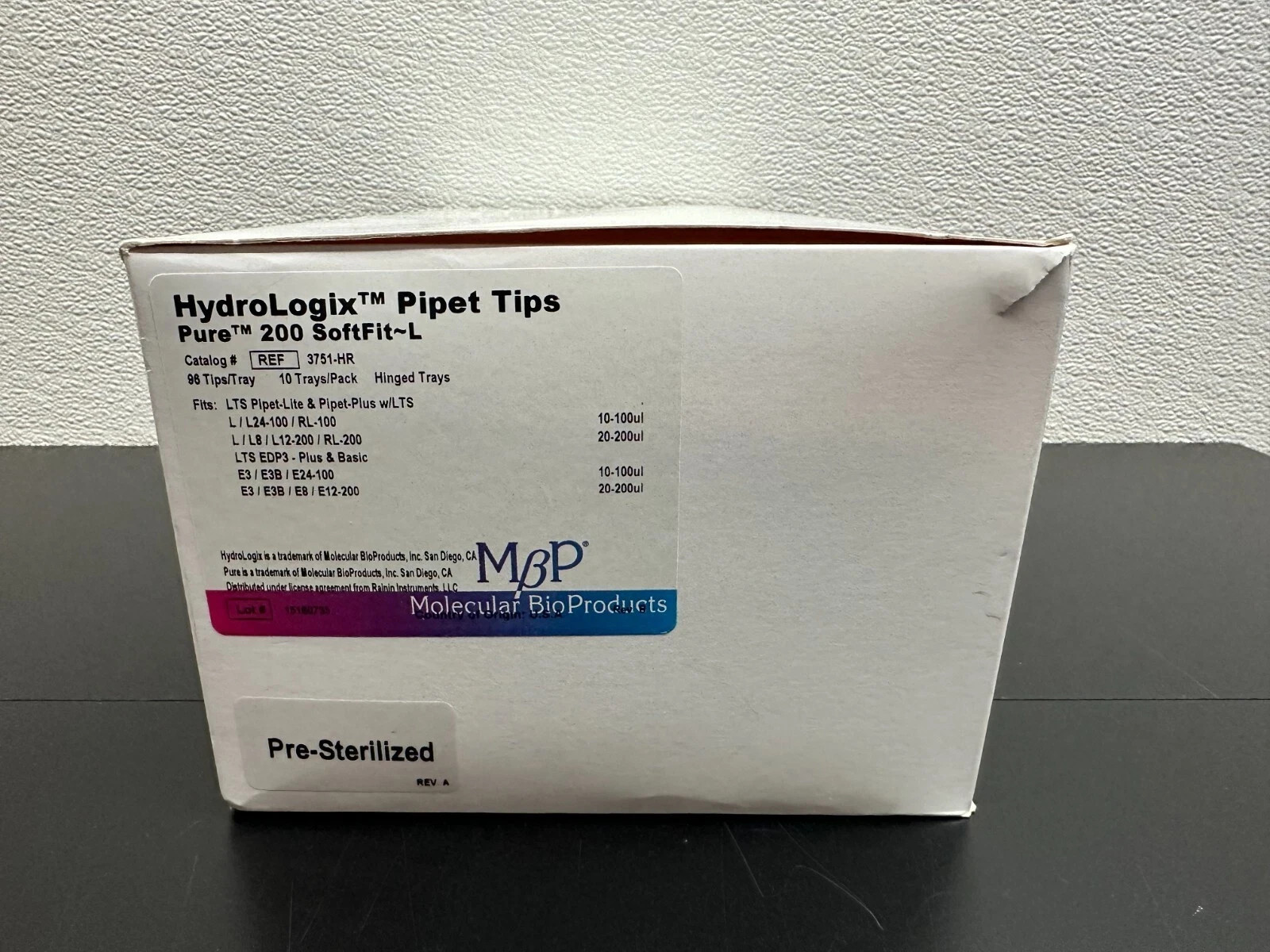 MBP REF 3751-HR HydroLogix Pipet Tips Pure 200uL SoftFit