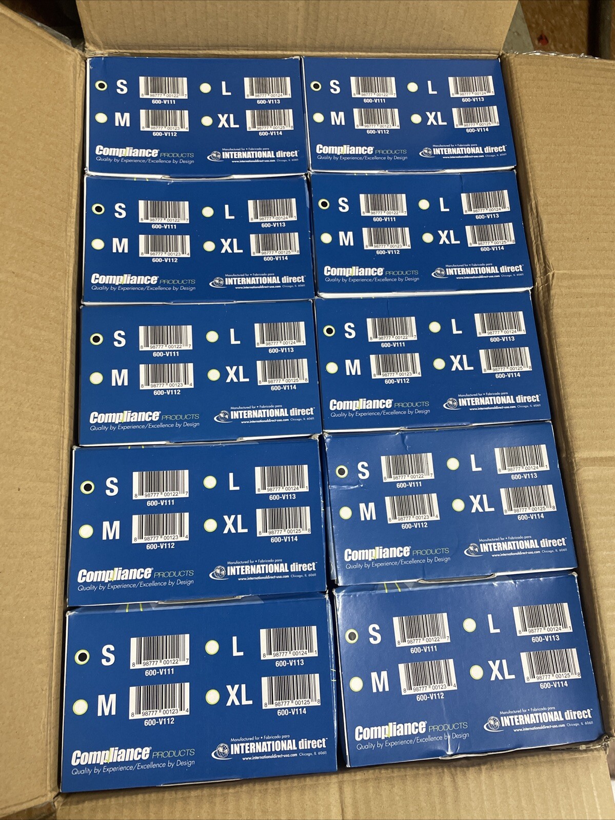Compliance Synthetic Exam Gloves, Case of 10 Boxes, 150/box, 1500Pcs, Size Small