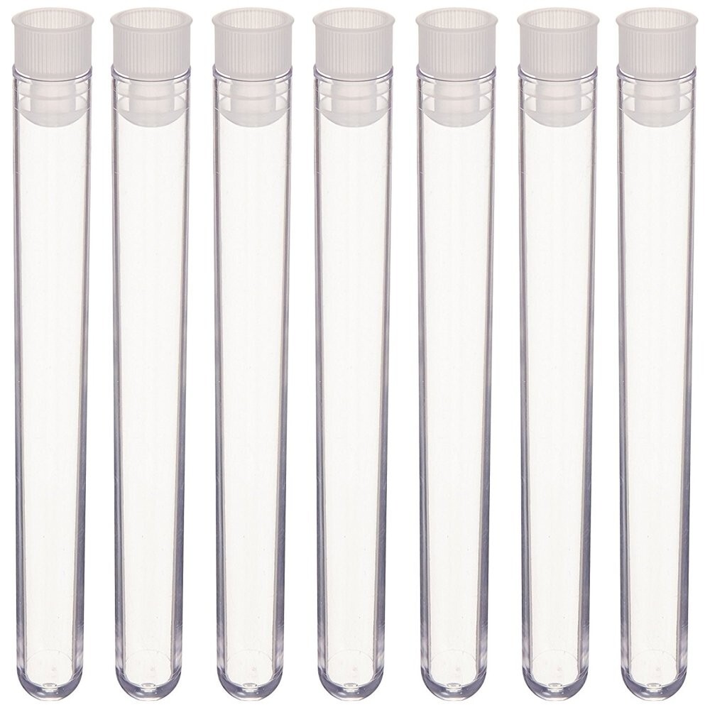 16x100mm Test Tubes and Caps, Polystyrene, Round BTM, 14ml KarterSci 25 Pack