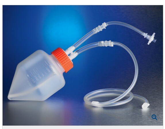 (2/Cs) CORNING 500mL PP Closed System Centrifuge Tubes w/ Plug Dip Tube 11750