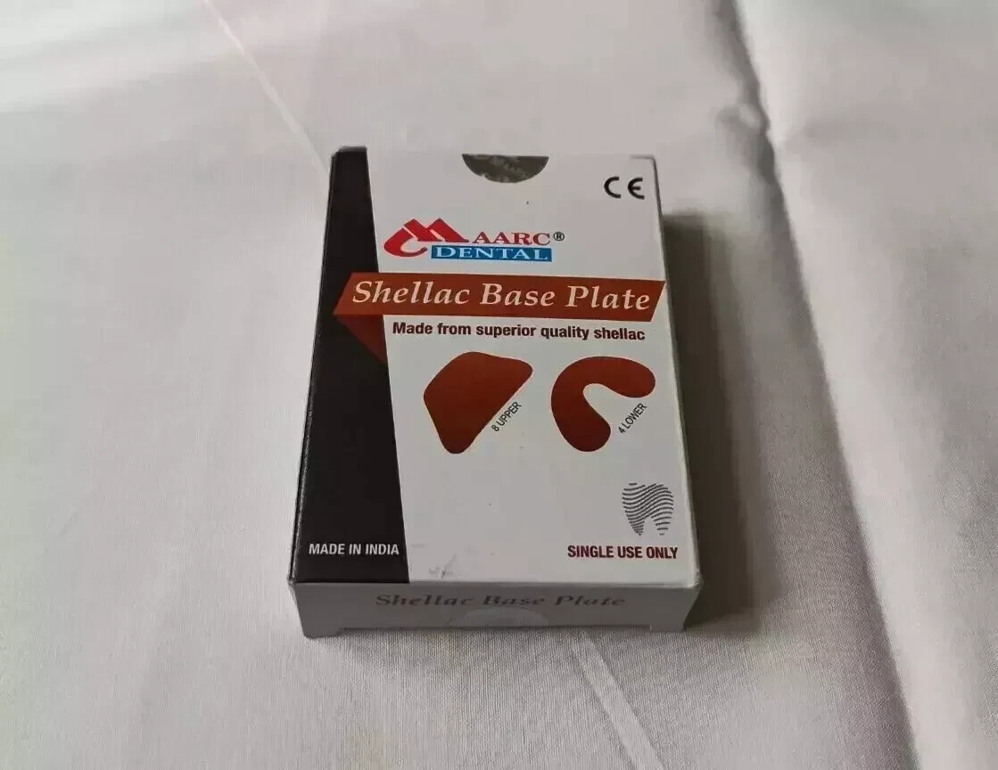 Shellac Plates Dental Maarc Made from Superior Quality 8 Upper & 4 Base Plates
