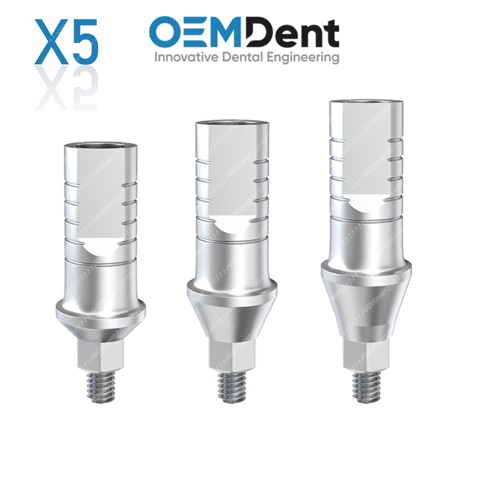 x5 Straight Shoulder Abutment Conical Connection NP Nobel Active®️ Compatible