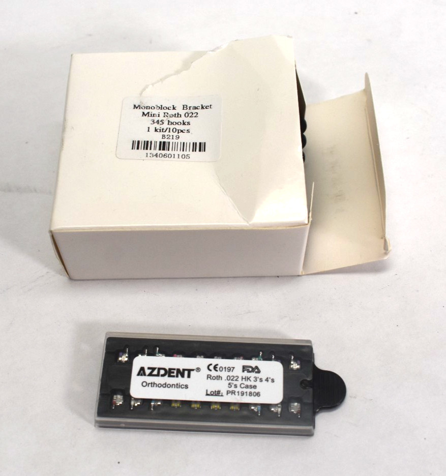 Azdent Orthodontics Monoblock Bracket Mini Roth 022 345 Hooks 10 Piece Kit