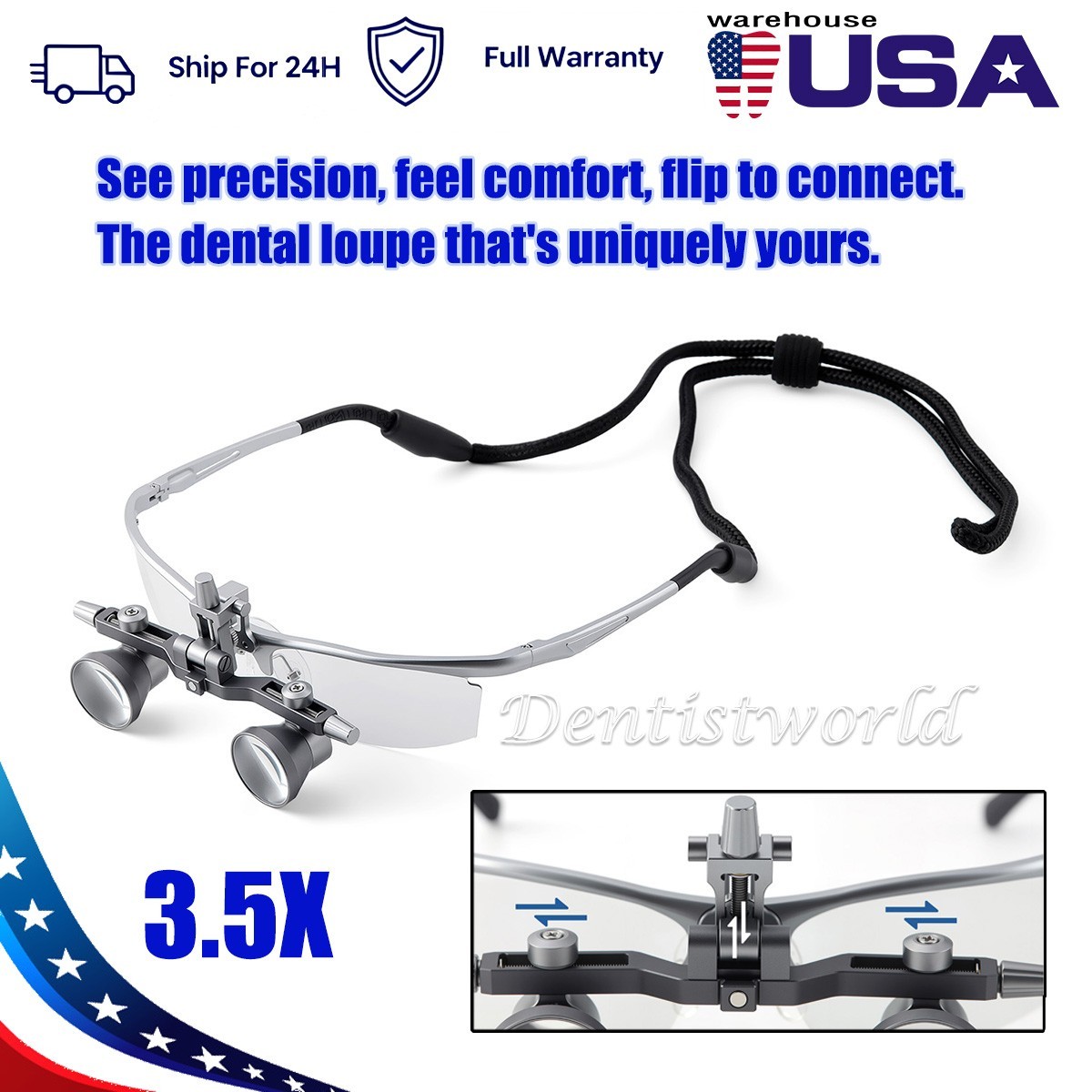 3.5X Dental Surgical Loupes Medical Magnifier Binocular Frame Magnifying Glass