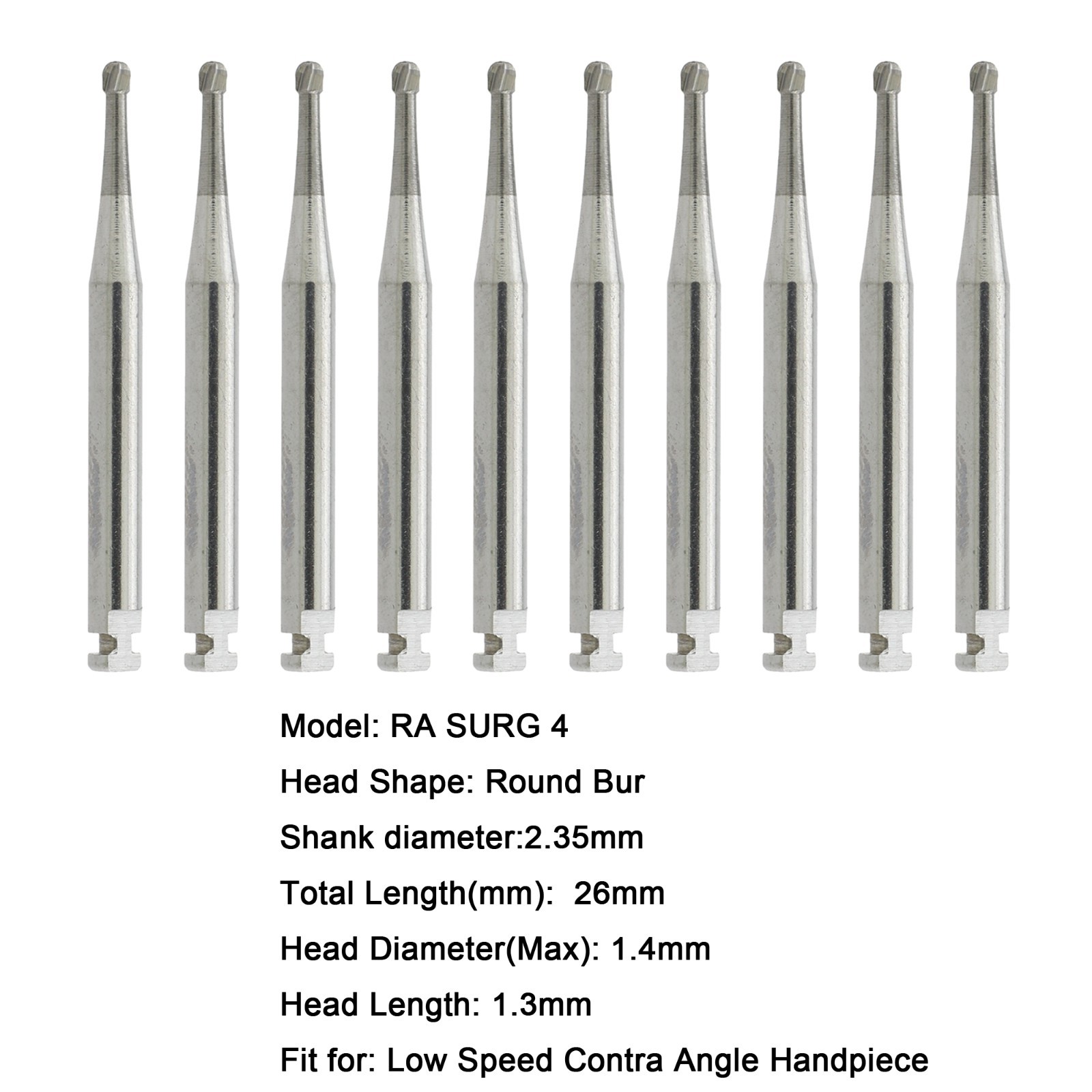 Wave Dental Latch Surgical Burs Carbide Round Burr RA SURG 2 4 5 6 8 Low Speed