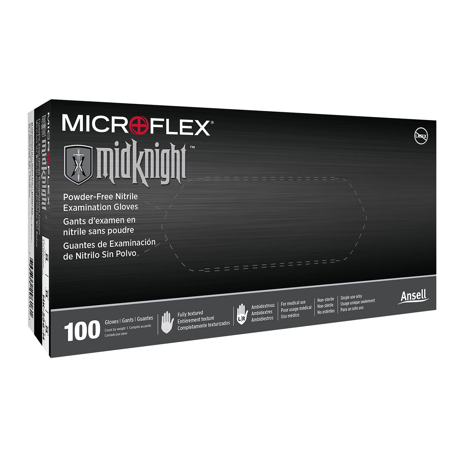 Microflex Midknight Mk 296 Xxl Black Nitrile Disposable Gloves Pack Of 100