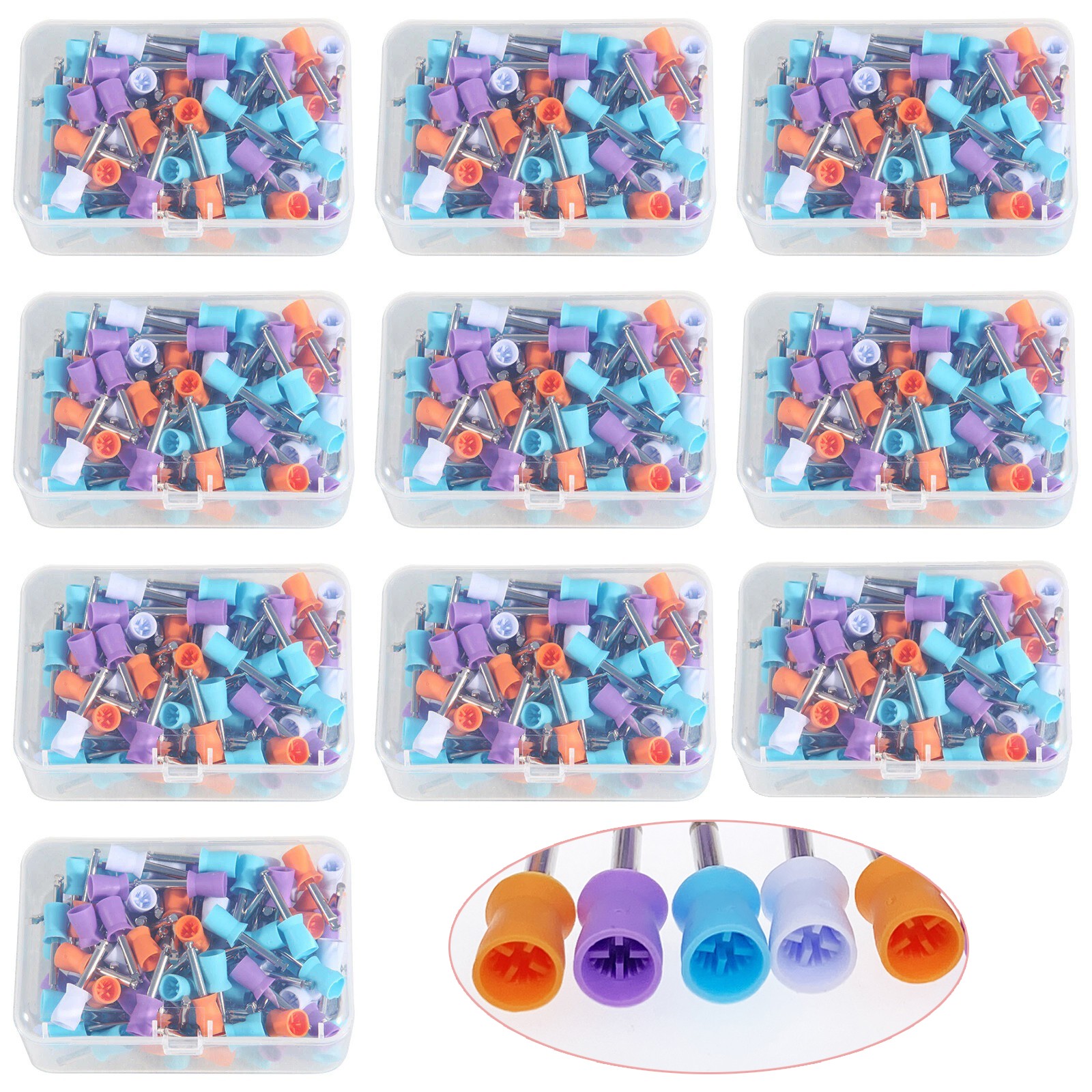 100-1000*Dental Rubber Prophy Tooth Teeth Polish Polishing Cups Latch Type Brush