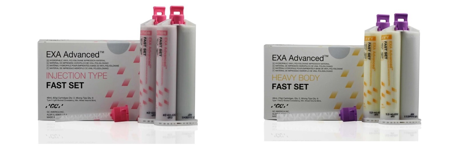EXA Advanced Heavy Body / Injection Fast Set Impression Material 48mL+Tip – GC