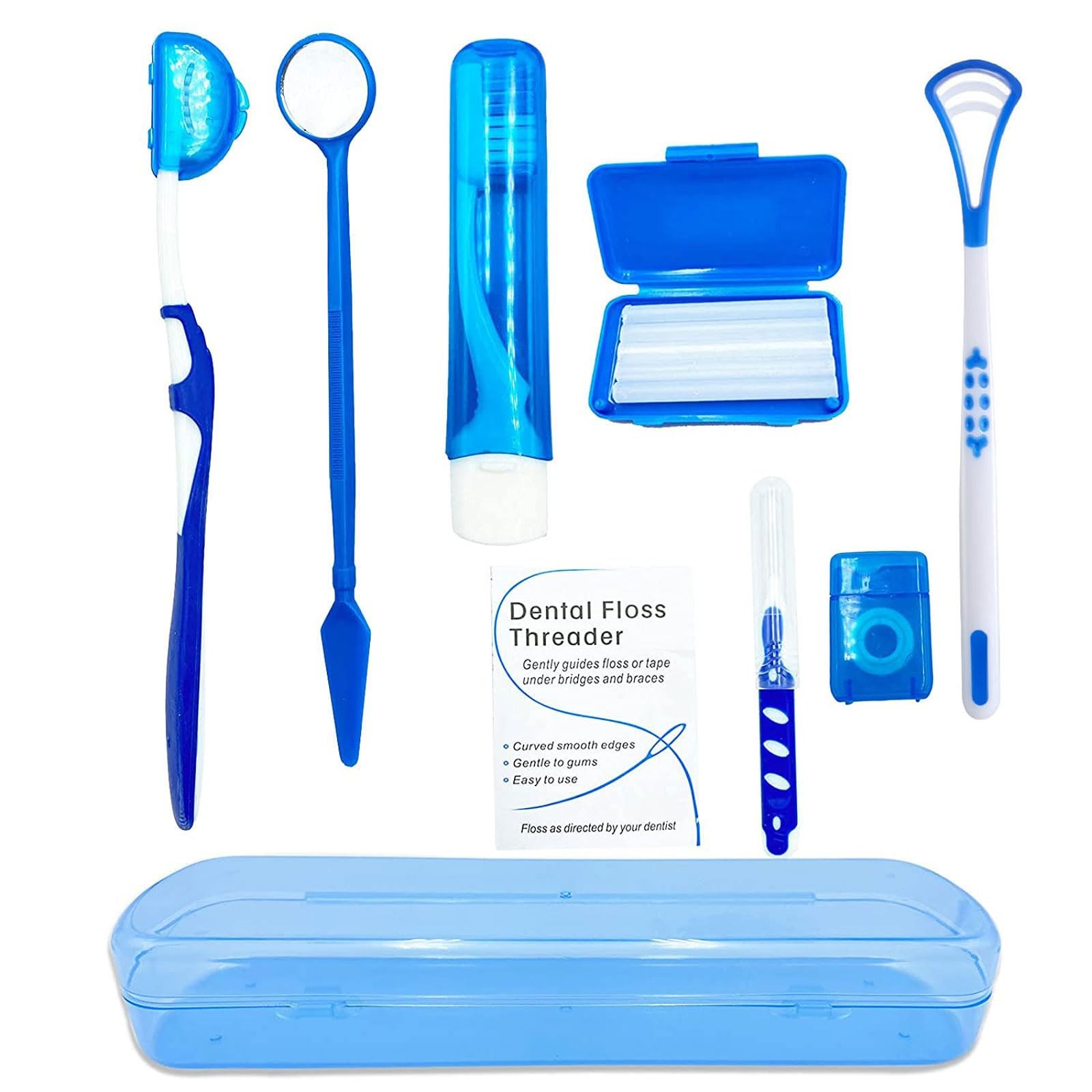 HRASY Portable Orthodontic Oral Care Kit for Braces 1 Count (Pack of 8), Blue