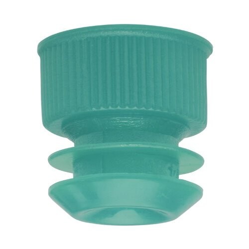 Test Tube Cap, Flange Type, 16mm, Green, Karter Scientific 208I3 (Pack 25)
