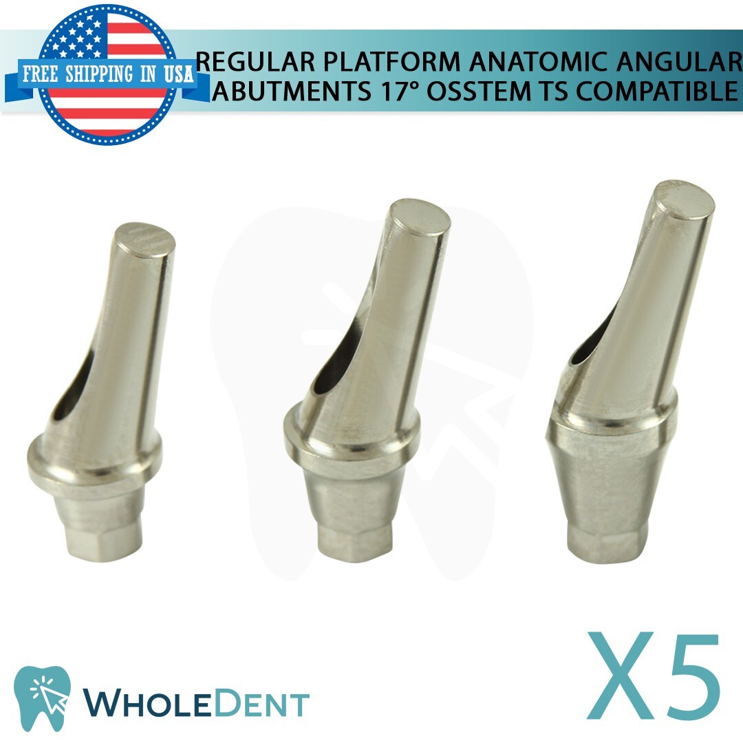 5x Dental Titanium Angled Anatomic 17° Prosthetic 0sstem® TS Regular Compatible