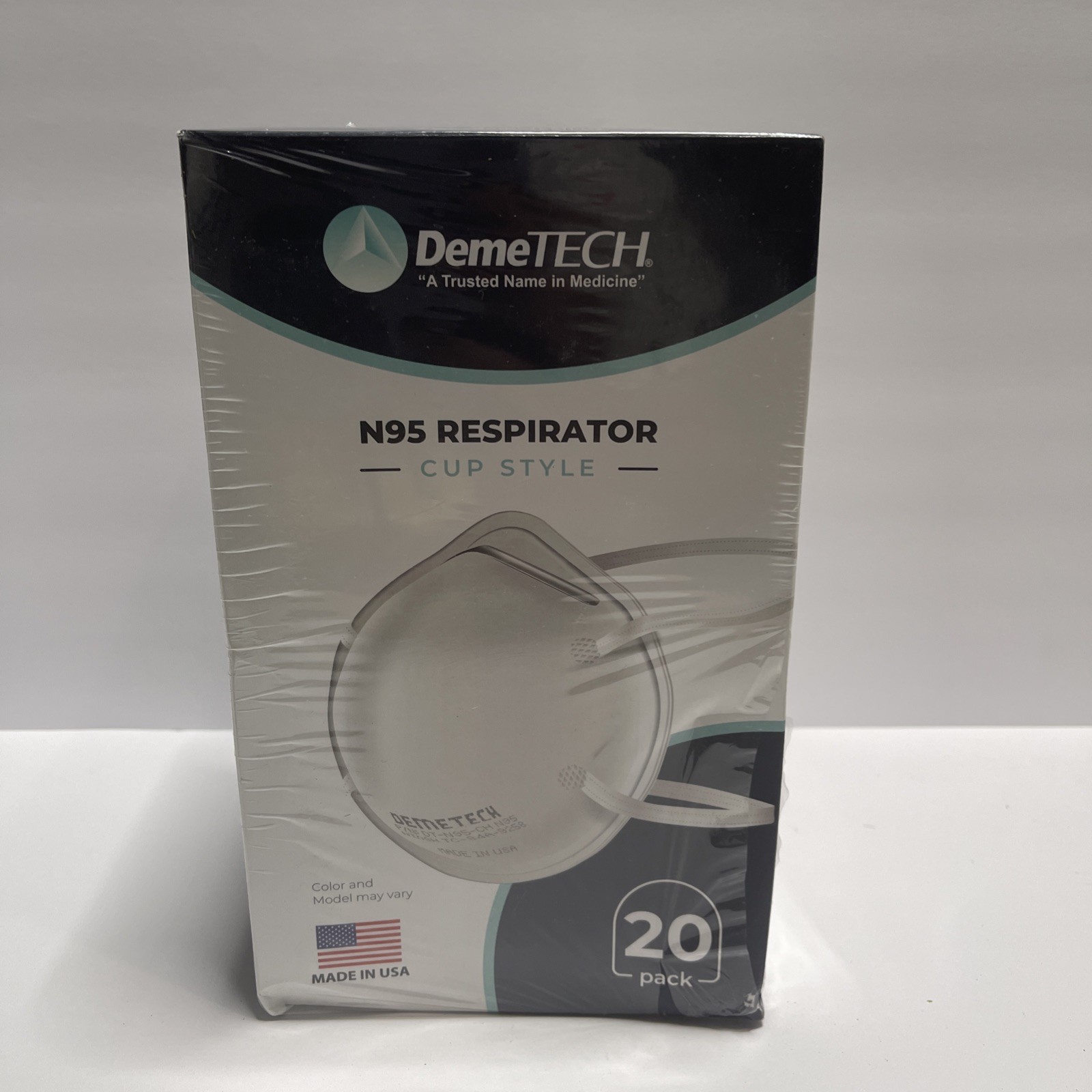 DEMETECH Surgical N95 Respirator Masks (20 Pack) | NIOSH Approved | MADE IN USA