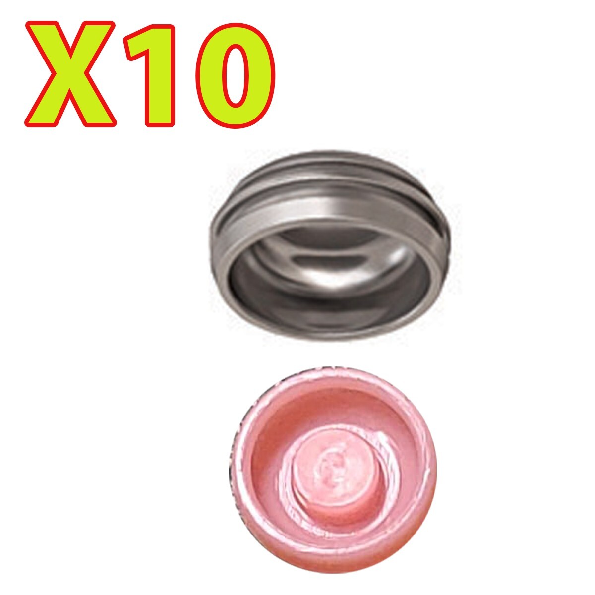 Overdenture Abutment Removable Metal Male Caps Inserts Soft Pink 3.0 lbs 10 Sets